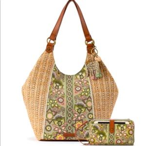 Sakroots Roma Shopper and Large Smartphone in Olive Tapestry World *LIKE NEW!*